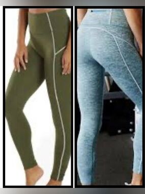 Bundle 2 Pair Free People Movement "You're A Peach" 7/8 Leggings Bundle Size XS